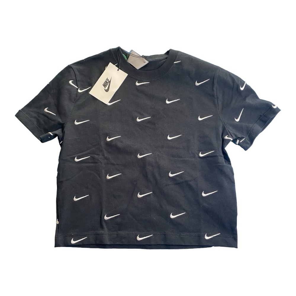 NWT: Nike Crop Top Women Swoosh All Over Embroidered- Size Small